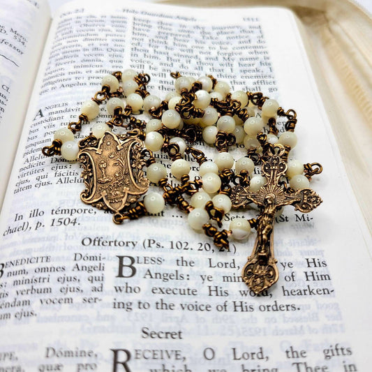 First Communion Rosary – Handmade Catholic Gift for First Communicants