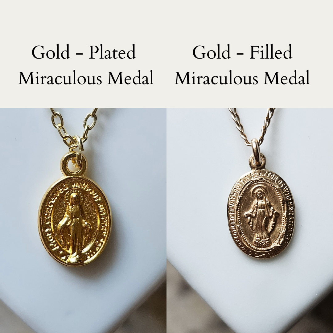 Gold Miraculous Medal Earrings